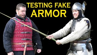 Swordman bashes his employees, and tests fake armor too.
