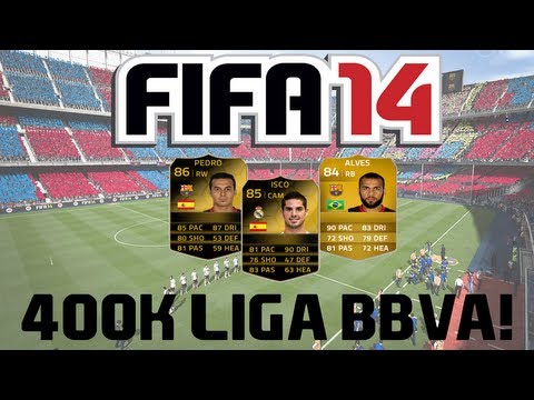 fifa-14-ultimate-team-|-400k-liga-bbva-squad-builder-ft.-if-isco,-if-pedro-and-dani-alves!