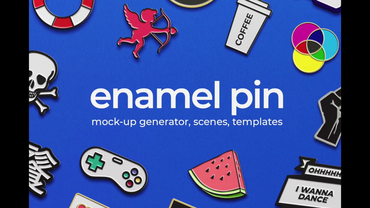 Download Enamel Pin Generator In Stationery Mockups On Yellow Images Creative Store