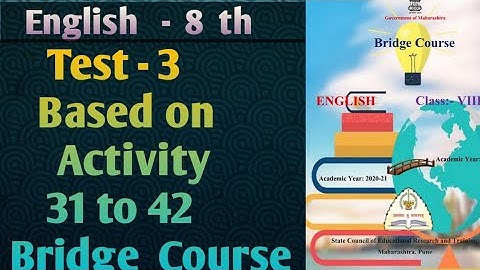 Std. 8 English  Test- 3 | Bridge Course | full answers | Narayani Tech Academy