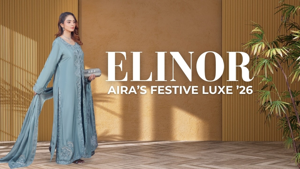 Aira’s Festive Luxe ’26  Grey Embroidered Silk Dress for Elegant Celebrations