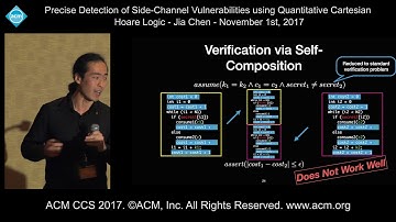 ACM CCS 2017 - Precise Detection of Side-Channel Vulnerabilities [...] - Jia Chen
