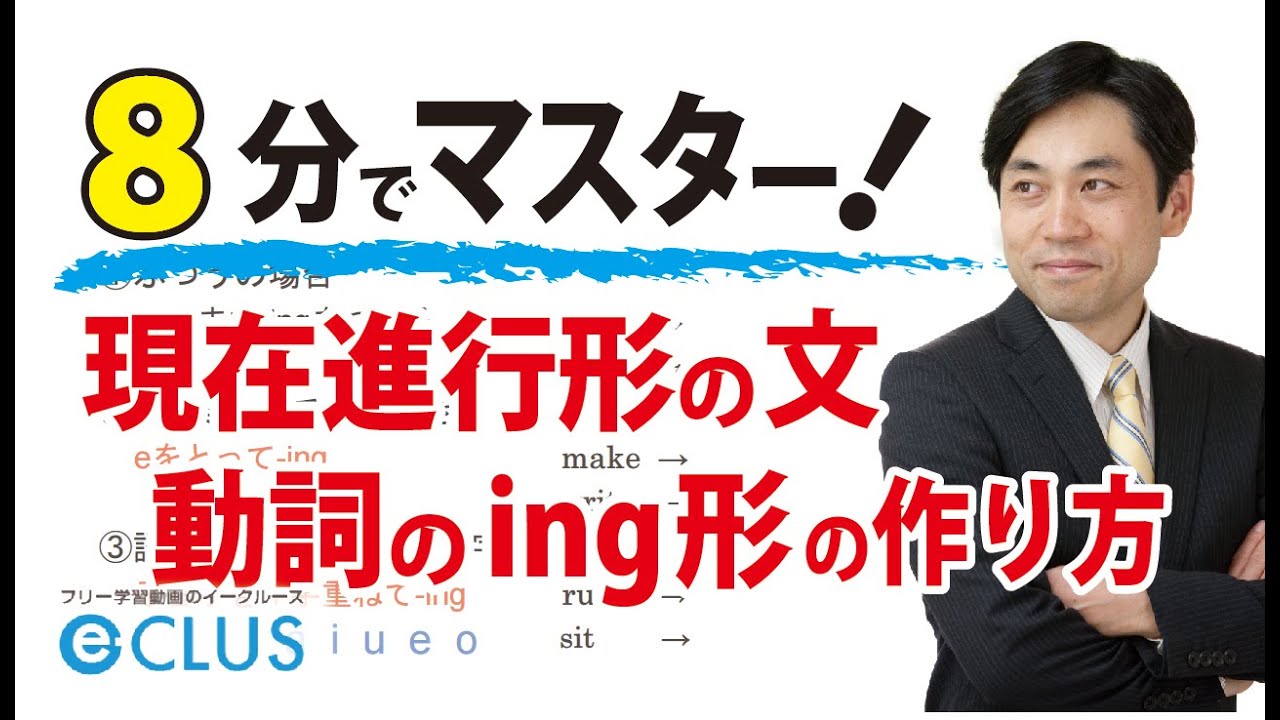 中学英語 現在進行形の文 動詞のing形の作り方 進行形3 Youtube