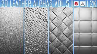 ZBrush Leather Free Alphas, Blender, Substance Painter. Details leather