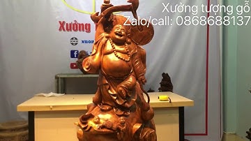 TƯỢNG GỖ DI LẶC ĐỨNG BAO TIỀN GỖ HƯƠNG-XƯỞNG TƯỢNG GỖ-ĐỖ TIẾN THÀNH-ZALO/CALL: 0868688137