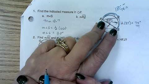 Video Notes Circles Section 10.4-10.5