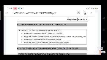 MAT183 CHAPTER 4 : Second fundamental theorem of calculus