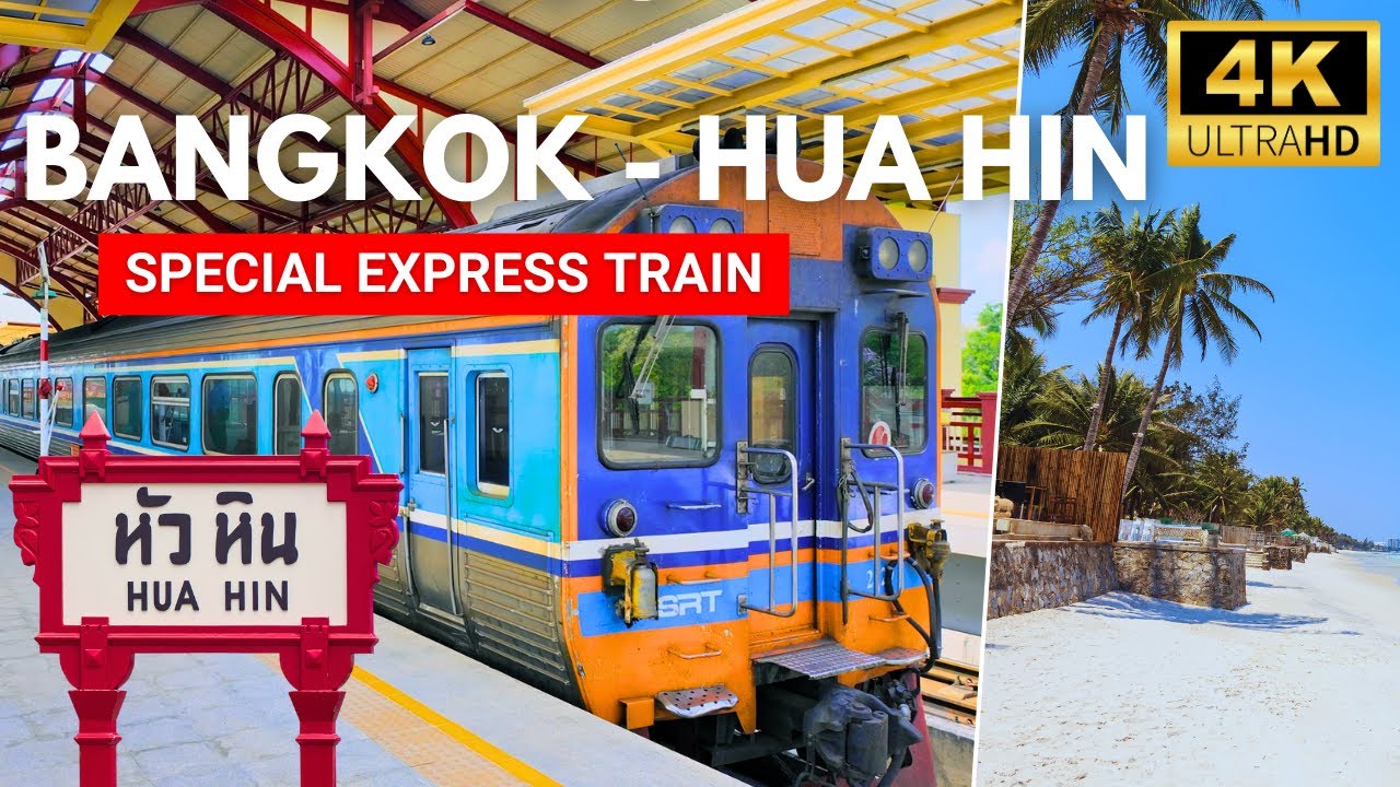 HUA HIN 🇹🇭 Morning Train from Bangkok to Hua Hin Walking Tour 4K HDR | 2025 | Thailand