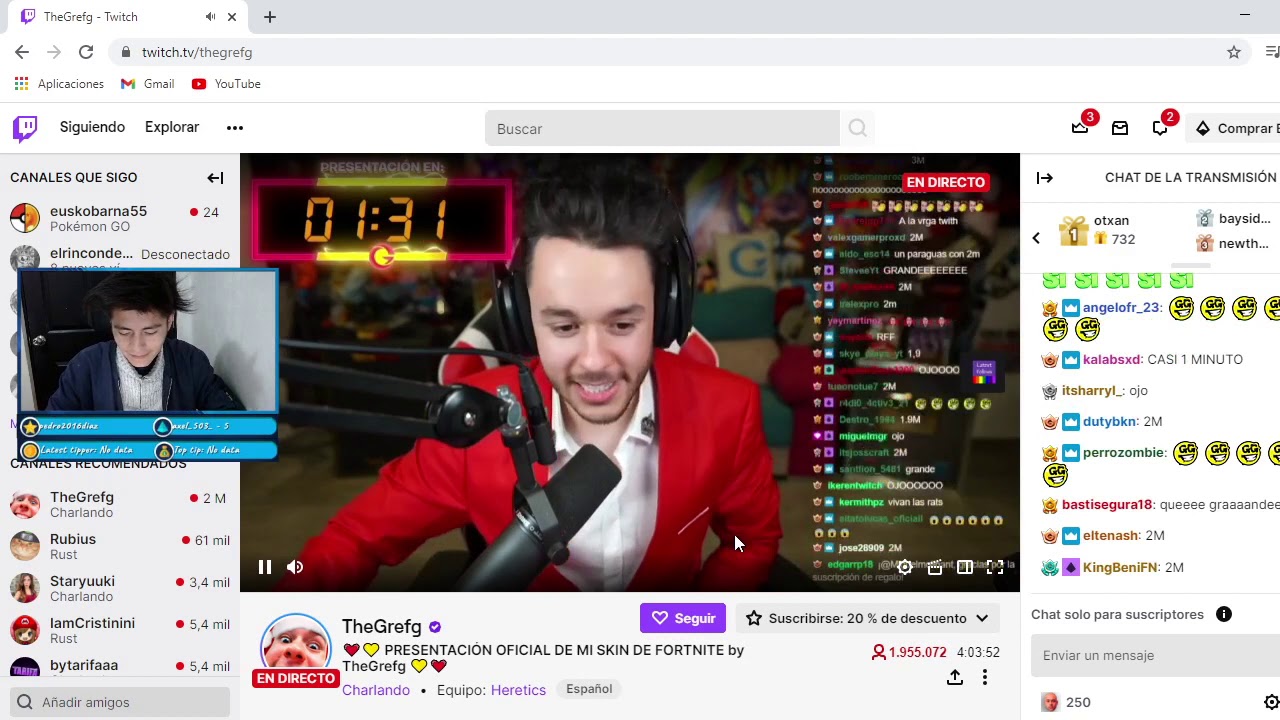 Prensa Mérida - El r y streamer Grefg acaba de llegar 2.3 millones  de espectadores en vivo en Twitch. Simplemente impresionante, gran logro,  no solo para Grefg, si no para TODA la