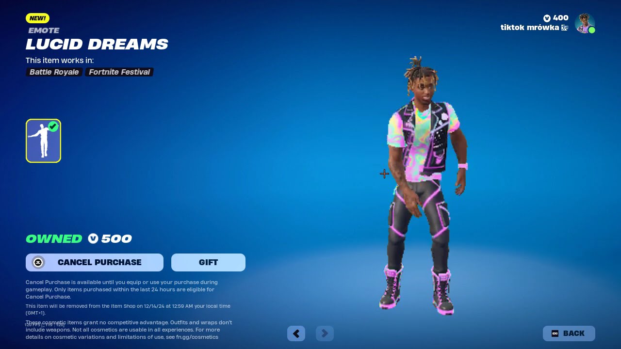 NEW Fortnite LUCID DREAMS Emote Juice WRLD YouTube 