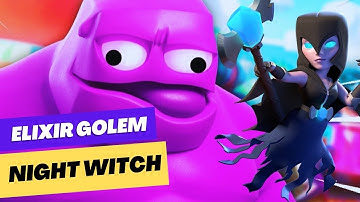 Best Combo Elixir Golem Night Witch - Clash Royale Battle