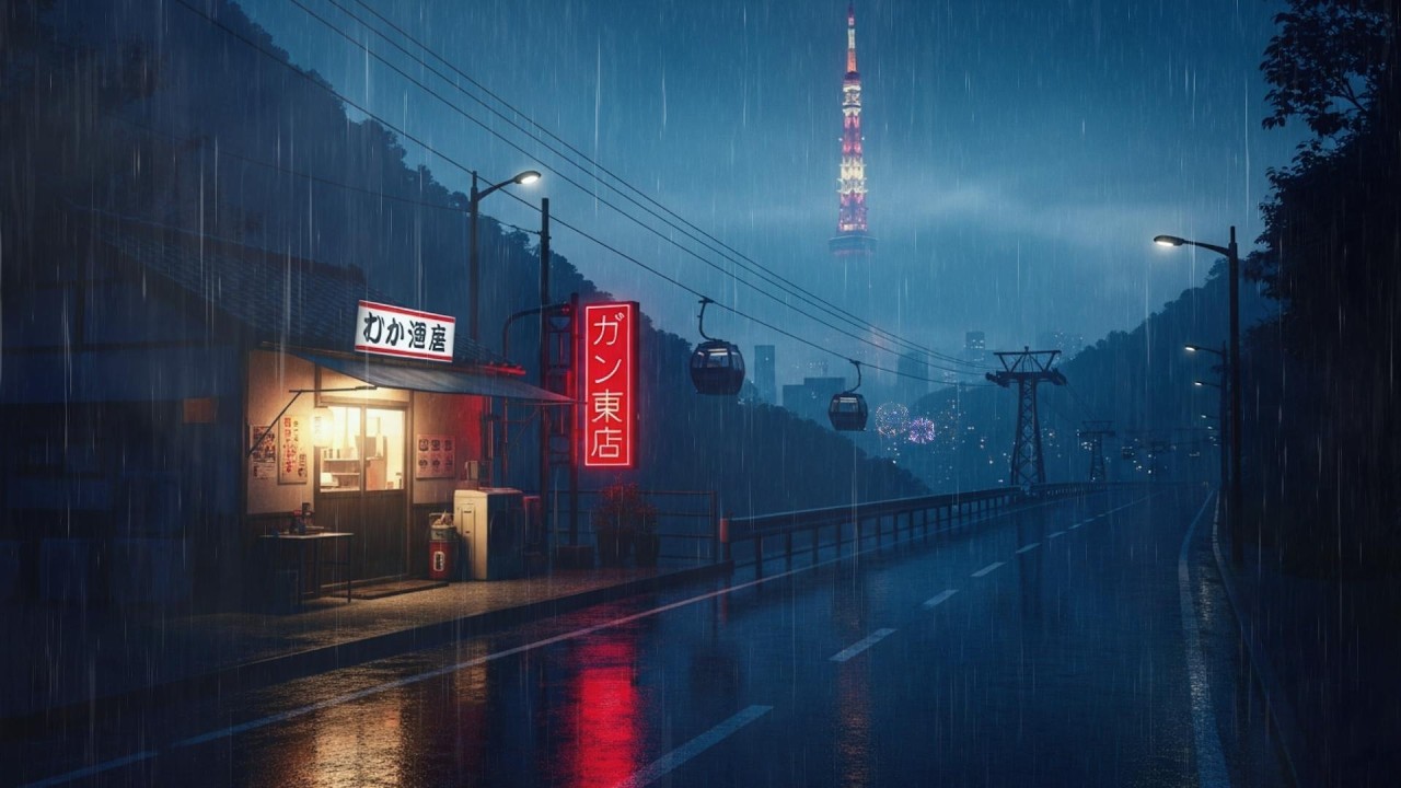 Tokyo Retro Rain Lofi 🎧 90s Lofi Hip Hop for Deep Sleep & Relaxation (Rain Ambience)