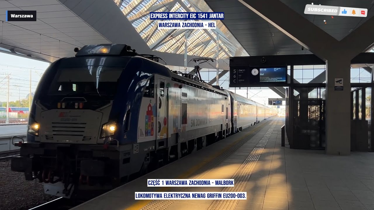 200 km/h Train Express InterCity EIC 1541 JANTAR Warszawa Zachodnia - Hel 1 z tyłu pociągu rear view