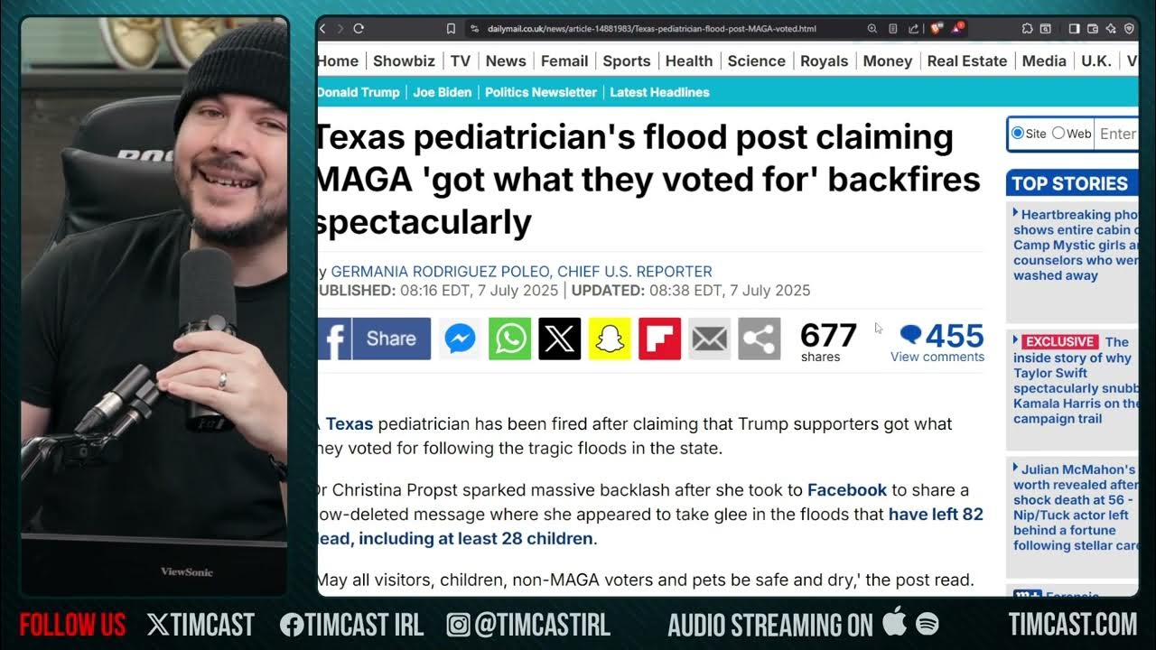 Texas Liberal FIRED For Wishing DEATH On MAGA CHILDREN In Flood, This Is NOT Cancel Culture