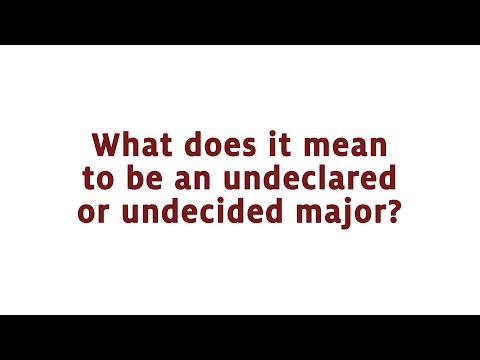 What does it mean to be  "undeclared" or "undecided"?