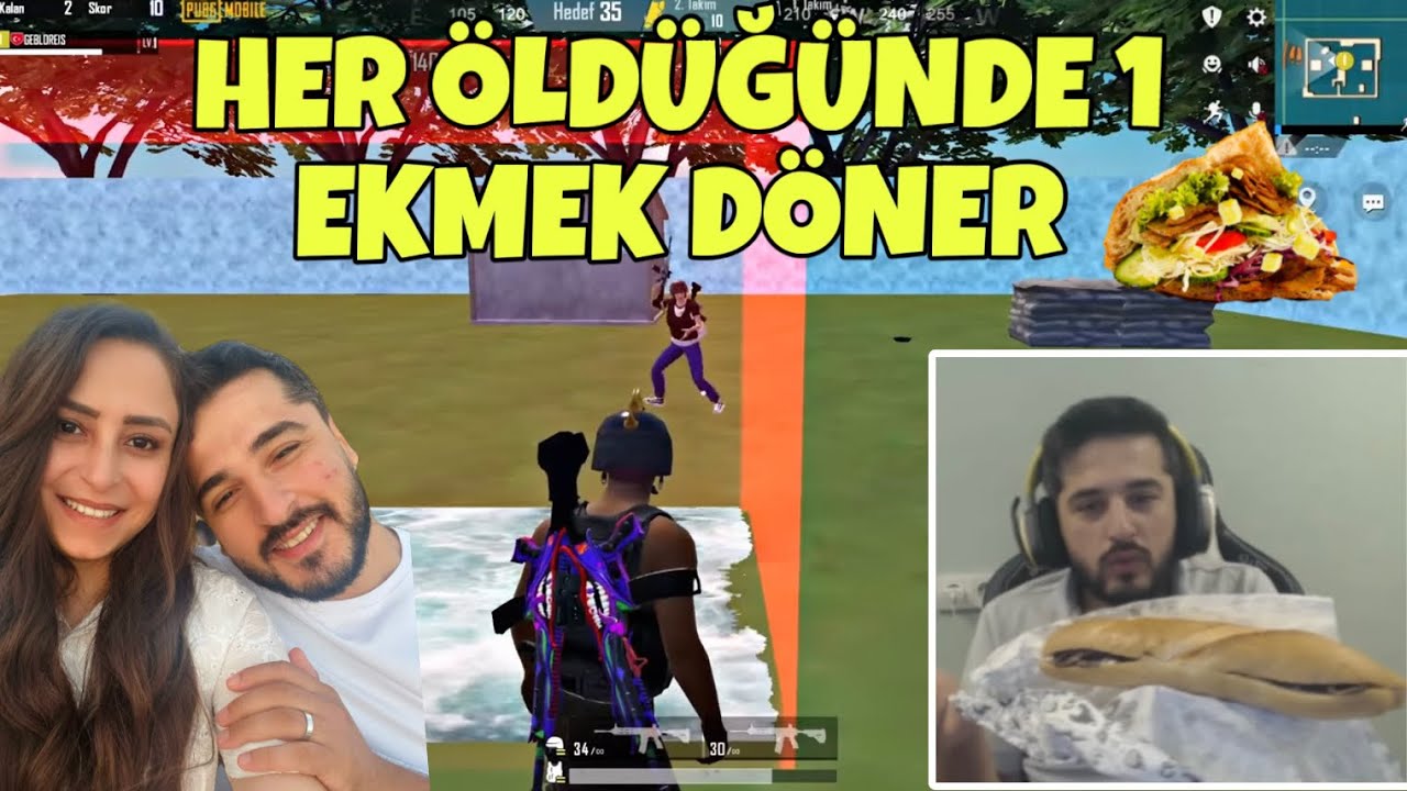 HER VURDUĞUNDA TOK KARNA 1 EKMEK ET DÖNER YEDİRDİ! -PUBG MOBİLE 4/15