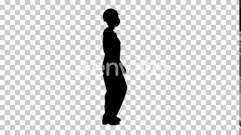 Silhouette woman in hard hat and medical mask walking Alpha Channel | Motion Graphics - Envato e...