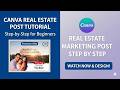 Canva Tutorial for Beginners | Real Estate Post Design with Masking Effect #canvatutorial #canva