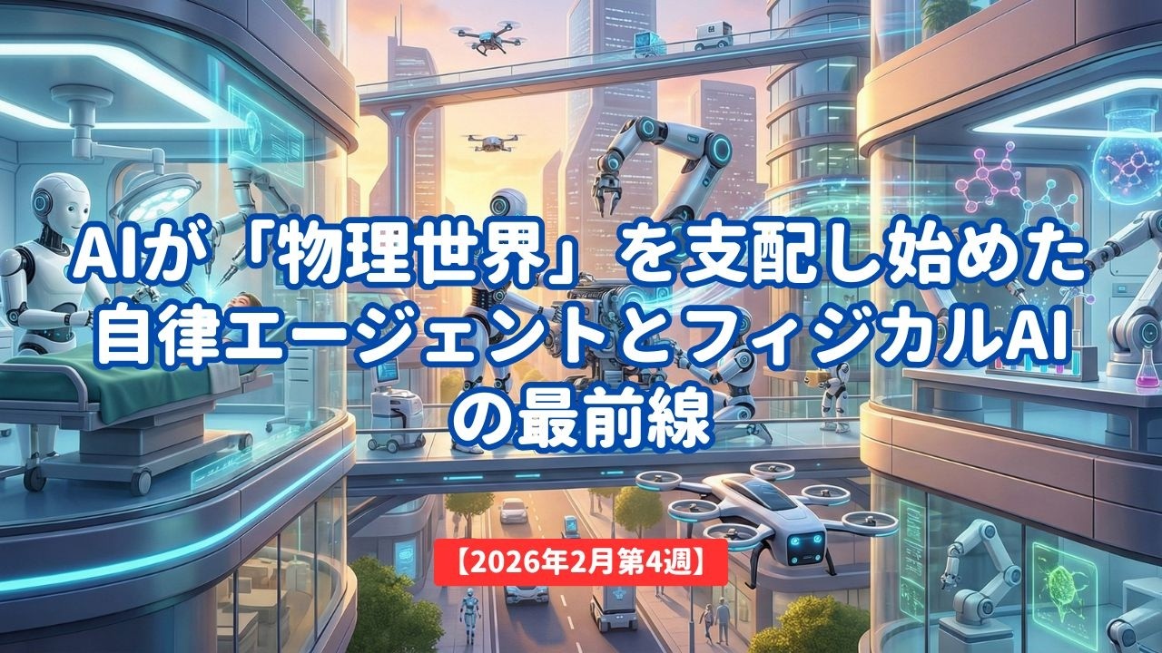 【2026年2月第4週】AIが「物理世界」を支配し始めた：自律エージェントとフィジカルAIの最前線