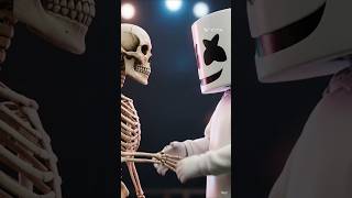 WHEN YOU MEETA MARSHMELLO #marshmello #skeleton #shorts