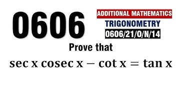 Prove that sec x cosec x-cot x=tan x
