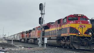 [Preview] KCS 4101 leads BNSF HSTOPVO in  Stockton, CA, with Nice K5LA