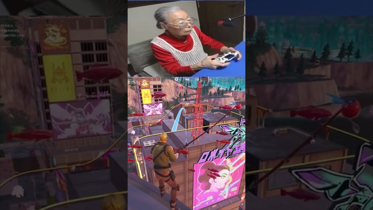 Grandma playing fortnite 