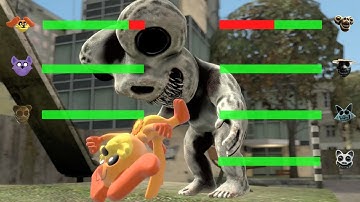 Zoonomaly Monsters vs Poppy Playtime Chapter 3 Smiling Critters animation with HEALTHBARS
