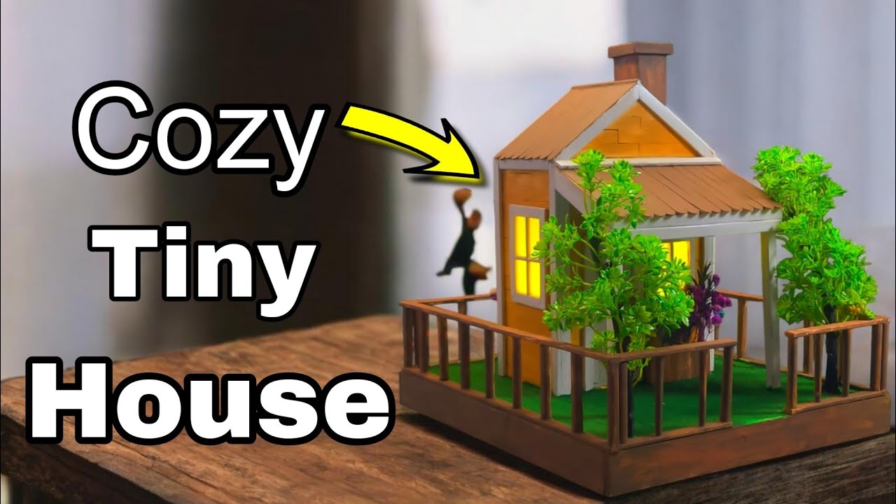 How to Build a Cozy tiny Miniature House for Beginners#DIYTinyHouse#woodcraft#MiniatureBuild#CozyDIY