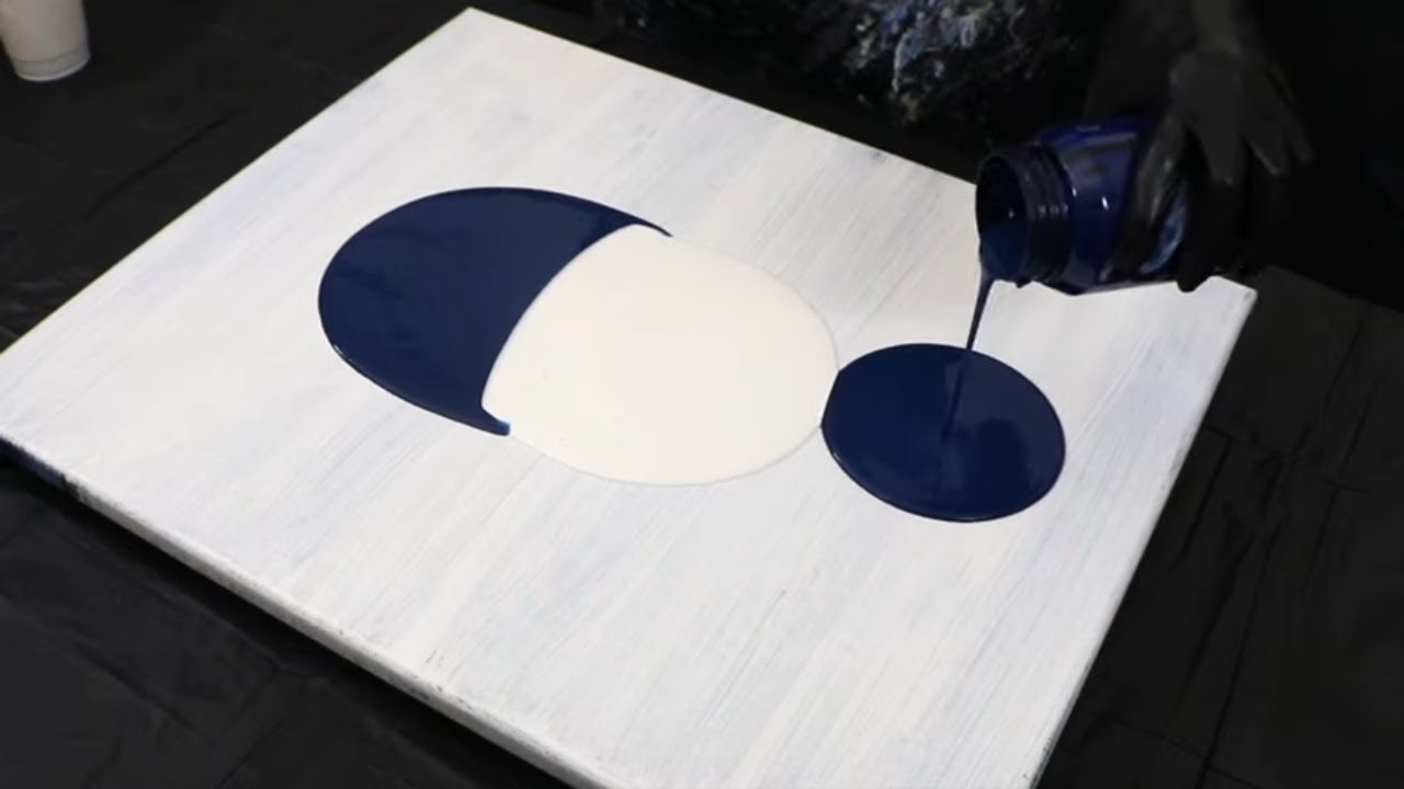 Acrylic Pour Swipe Technique | Thin Acrylic Paint Pouring with Negative ...