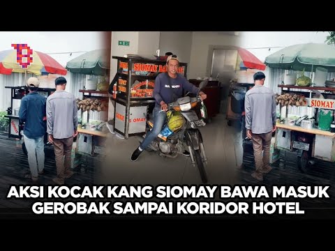 Momen kocak pedagang siomay jualan keliling di koridor hotel, bawa masuk gerobaknya  | TRENDING