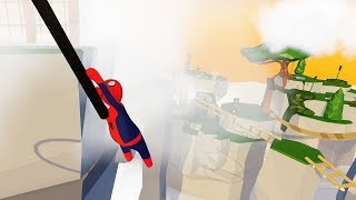 Супергерои СЛОЖНЫЙ КИТАЙСКИЙ ПАРКУР HUMAN FALL FLAT пластилиновые герои Володя Человек Паук и Железный Человек