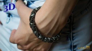 Spiral Beaded Bracelet with Bugle Beads. 3D Beading Tutorial