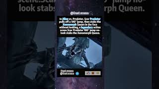 Scar Predator 180° jump no-look stabs the Xenomorph Queen.#movietok #cinematic