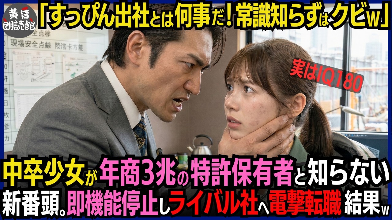 「化粧もせずにｗ中卒で能無しはクビ」貧しいボロ少女を見下す新番頭―実は年商3兆を作るIQ200で特許技術保有のと知らず。翌朝、機能完全停止し即破産。ライバル社へ転職した少女に泣きつく#いい話 #逆転劇