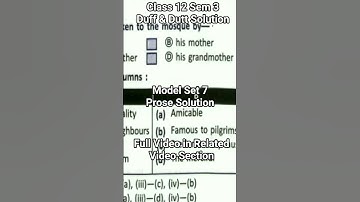 Duff & Dutt Model Set 7 Prose MCQ answer Class 12 Sem 3 #duffanddutt2025 #modelsetsolution #wbchse