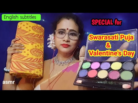 Asmr Mom Does Your Makeup for Valentine's Day & Saraswati Puja  💄(Hindi)|Dearly ASMR