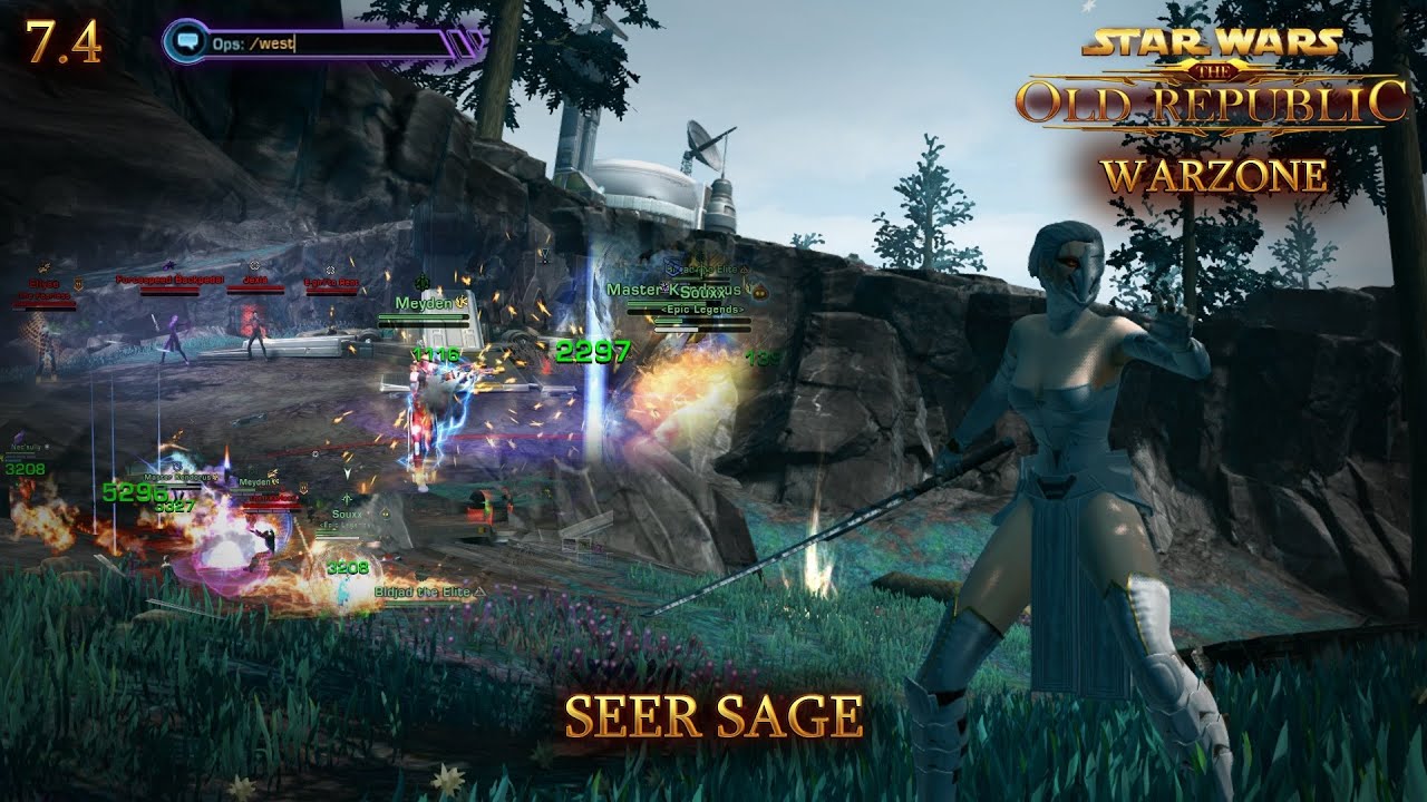 SWTOR 7.4 PvP - Novare Coast Sniper Love (Seer Sage)