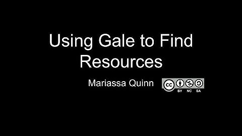 Using Gale Database to Find Resources