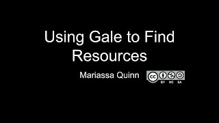 Using Gale Database to Find Resources Wealth