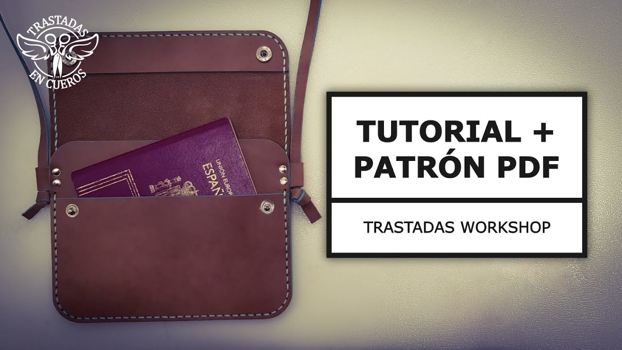 🔴 Cómo hacer un BOLSO PORTA DOCUMENTOS de CUERO . PATRÓN PDF. Español/English