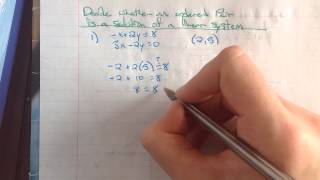 Decide Whether an Ordered Pair is a Solution of a System