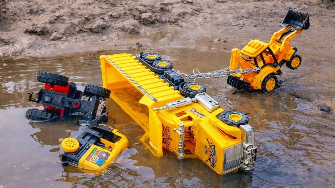 🚨Loaded Truck Flipped in River😱 | Tractor + Tempo + JCB Pulled It Out One by One – Epic Rescue! 🚜⛓️🔥