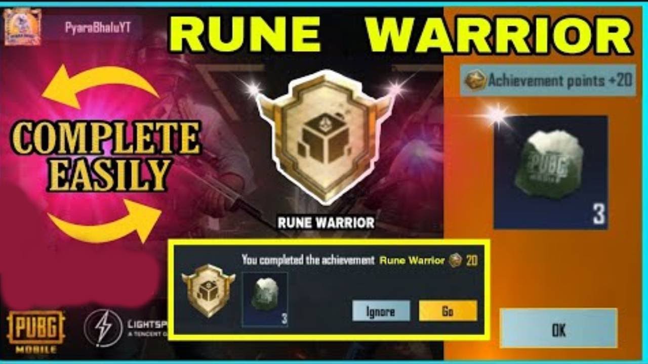 Easyway To Complete Rune Warrior Achievement In Pubg Mobile | Get Free Title In Pubg | Tips Gamerz