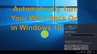 In this tutorial, i will show you how to automatically turn your wi-fi
back on windows 10`s creators update. option is only available
10???s...