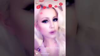 Slayyyter listening to CupcakKe on her Instagram Story