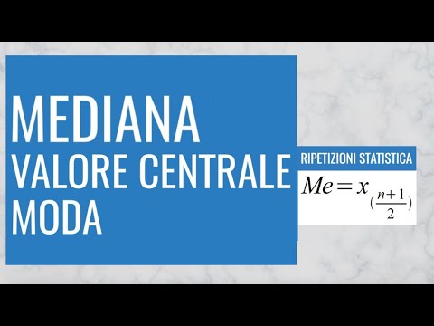 12. Valore Centrale, Moda e Mediana