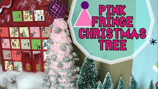 DIY pink fringe Christmas tree decor / made with Michaels