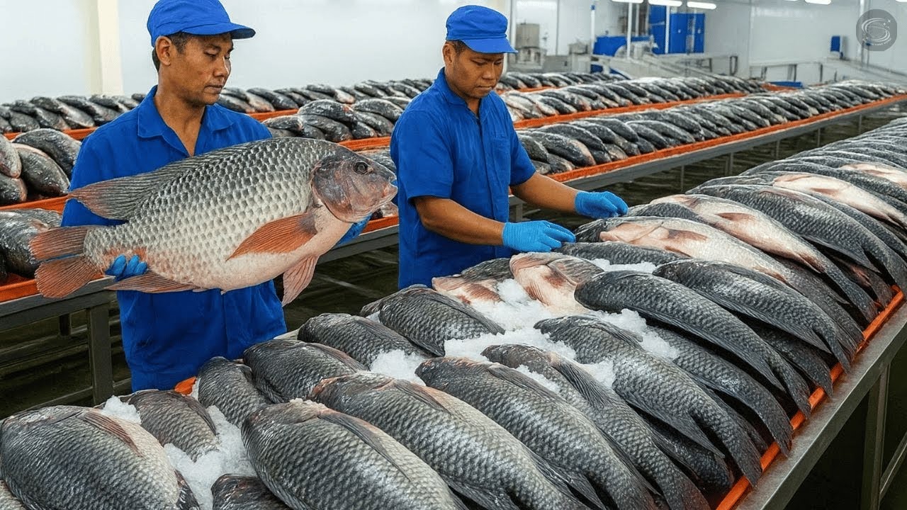 Choáng Với Trang Trại Cá Rô Phi Khổng Lồ Ngày Nào Cũng “Vớt” Hàng Tấn Cá Tươi!