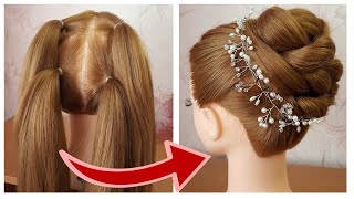 Hairstyle With Trick | Quick & Easy Hairstyle For Wedding/Party | Coiffure mariage facile à faire